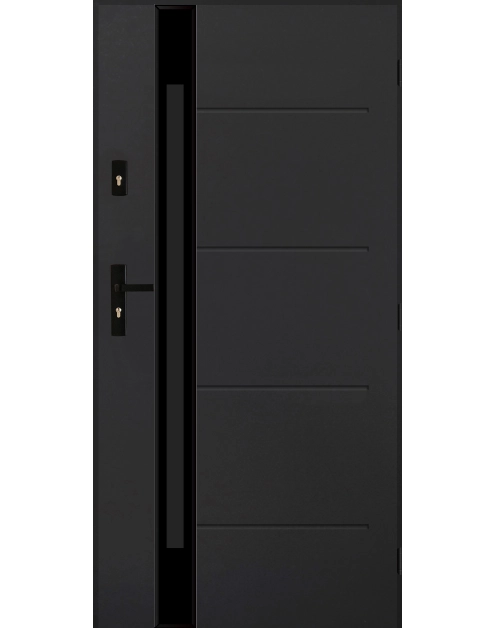 Zdjęcie: Drzwi zewnętrzne andromeda antracyt 100p komplet PANTOR