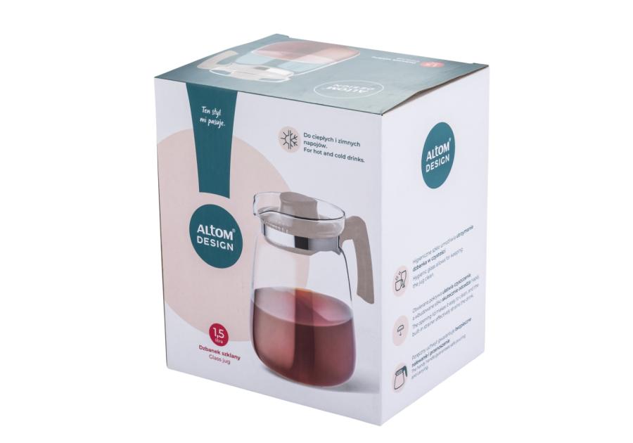 Zdjęcie: Dzbanek szklany do gorących napojów 1500 ml beżowy ALTOM DESIGN
