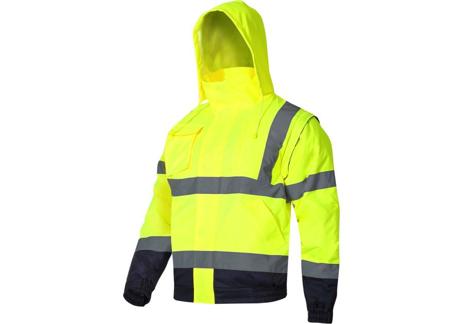 Zdjęcie: Kurtka ostrzegawcza ociepielane z odpinanymi rękawami, żółta, S, CE, LAHTI PRO