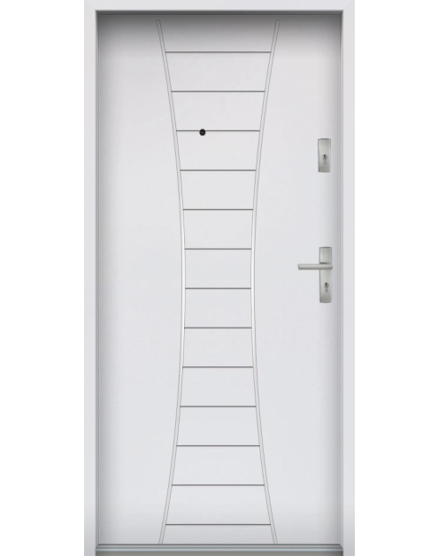 Zdjęcie: Drzwi wejściowe do mieszkań Bastion R-63 Biały 90 cm lewe ODR KR CENTER