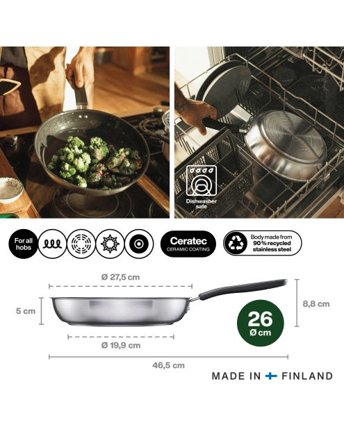 Zdjęcie: Patelnia 26 cm z powłoką ceramiczną FF FISKARS