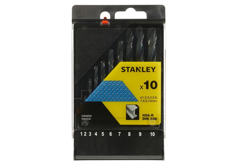 Zdjęcie: Wiertła do metalu HSS-R DIN 338 - komplet 10 sztuk STANLEY