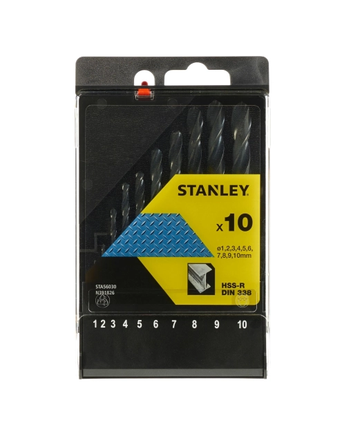 Zdjęcie: Wiertła do metalu HSS-R DIN 338 - komplet 10 sztuk STANLEY