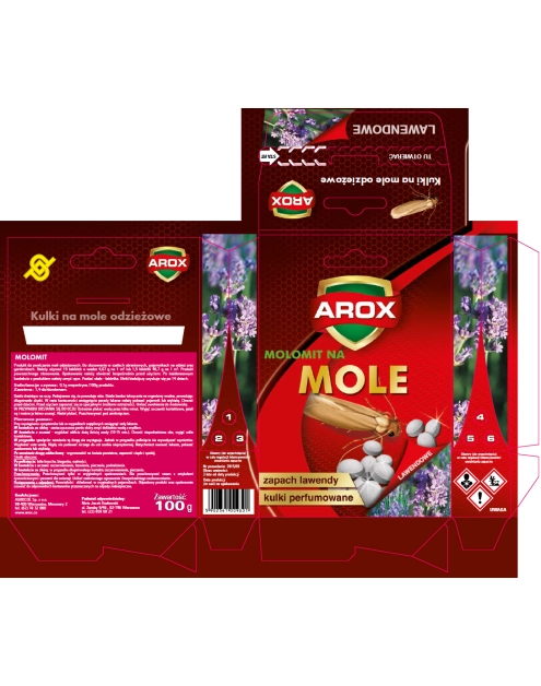 Zdjęcie: Kulki na mole odzieżowe lawendowe Arox 0,1 kg AGRECOL