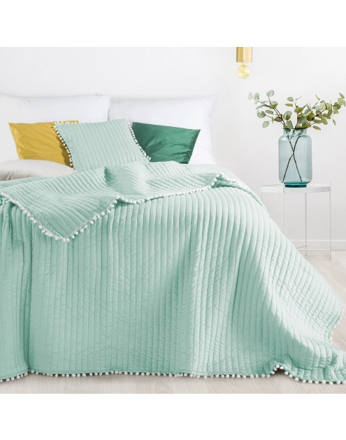 Zdjęcie: Narzuta Liza 170x210 cm miętowo-biala EUROFIRANY