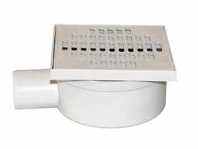 Wpust podłogowy 150x150 z wyjściem poziomym fi50 SCALA