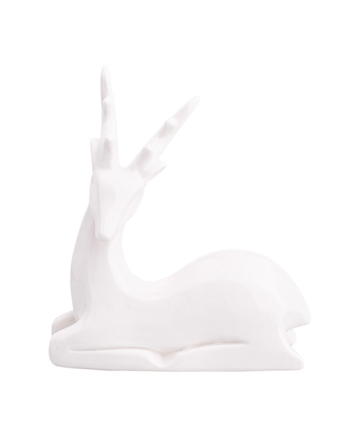 Zdjęcie: Figurka porcelanowa Renifer Modern 14,5x6x16 cm biała ALTOMDESIGN