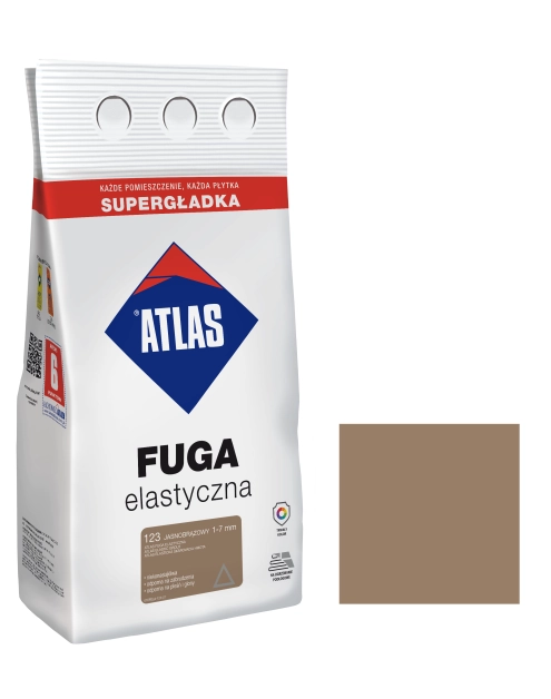 Zdjęcie: Fuga elastyczna kolor 123 jasnobrązowy alubag 5 kg ATLAS