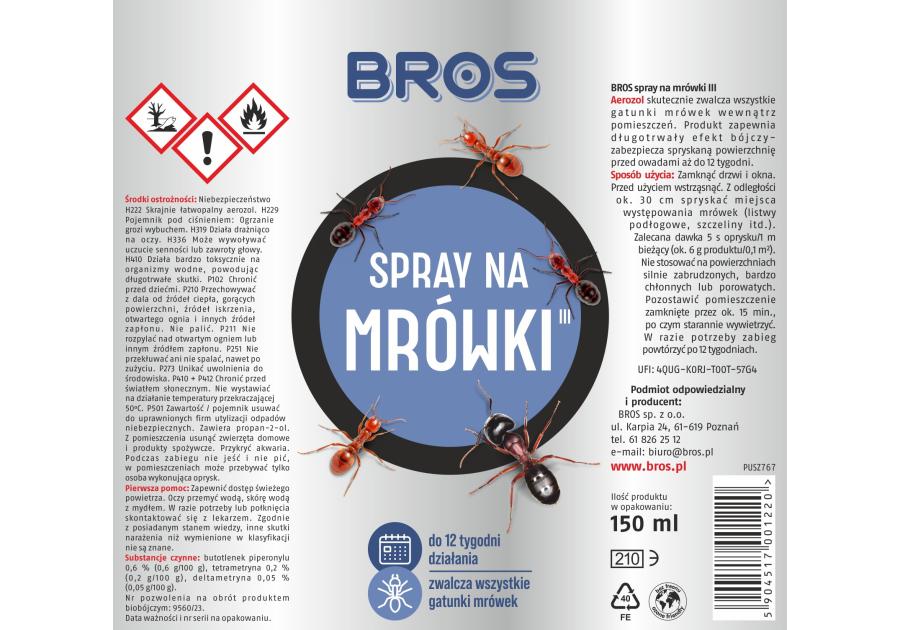 Zdjęcie: Spray na mrówki 150 ml BROS