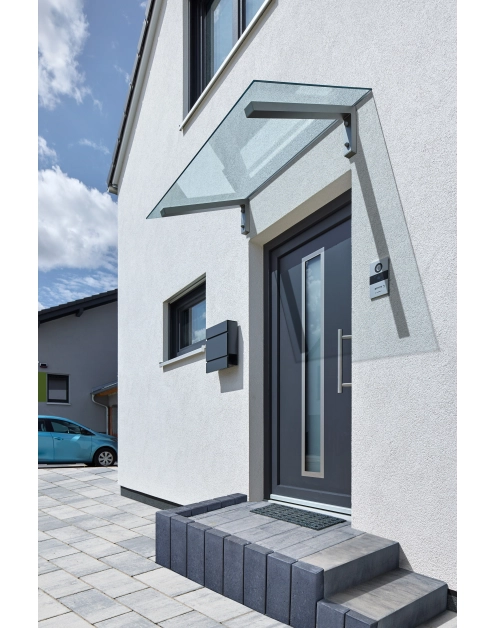 Zdjęcie: Zadaszenie PT/SE szary 1400x800 Szkło WSG GUTTA