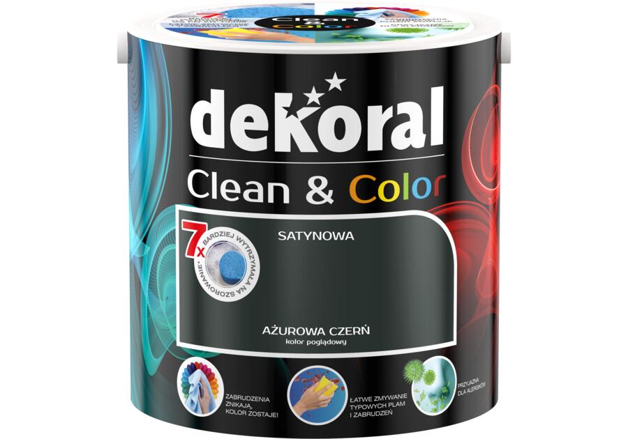 Zdjęcie: Farba satynowa Clean&Color 2,5 L ażurowa czerń DEKORAL