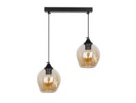 Zdjęcie: Lampa wisząca Aspa czarny 2x40 W E27 klosz brązowy CANDELLUX
