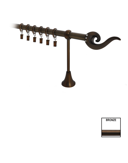 Zdjęcie: Karnisz pojedynczy Victoria fi 19 mm - 200 cm bronze fuego KARWEL