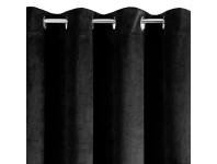Zdjęcie: Zasłona Pierre 140x250 cm czarna na przelotkach EUROFIRANY