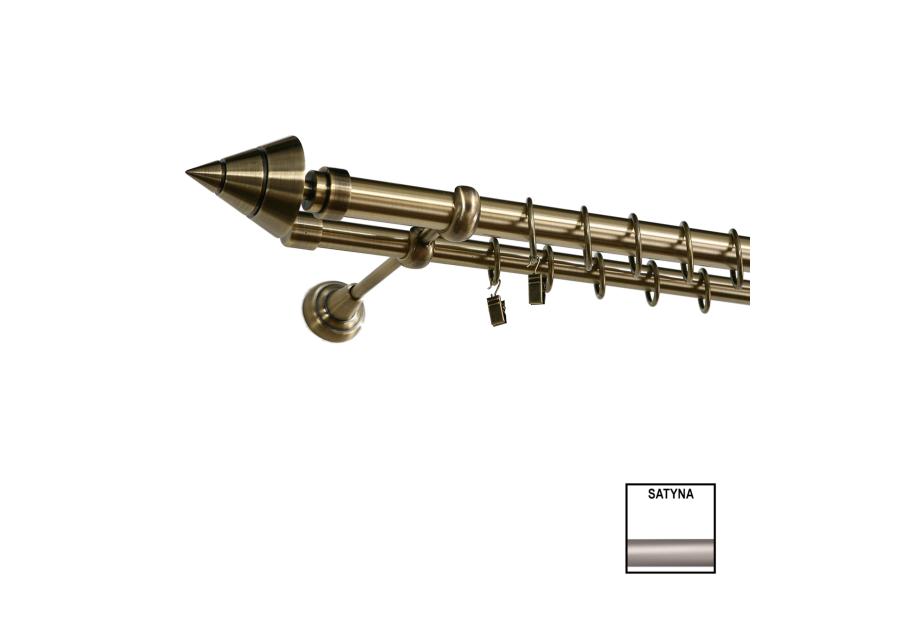 Zdjęcie: Karnisz podwójny Zeus fi 25 mm - 480 cm avanti satyna KARWEL