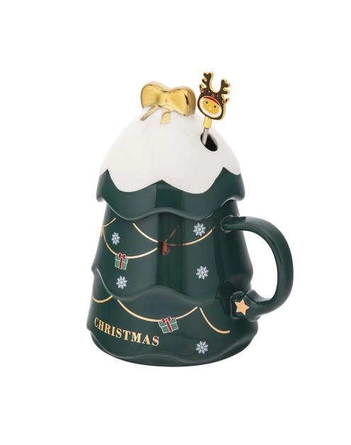 Zdjęcie: Kubek choinka zielona 500 ml z pokrywką i mieszadełkiem ALTOM DESIGN