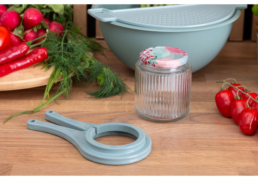 Zdjęcie: Komplet 4 słoików Spiżarnia Pani Domu ryflowanych 350 ml z 4 etykietami samoprzylepnymi ALTOM DESIGN