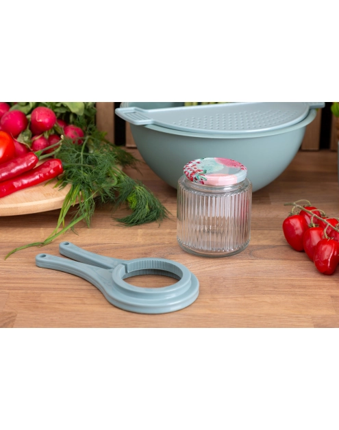 Zdjęcie: Komplet 4 słoików Spiżarnia Pani Domu ryflowanych 350 ml z 4 etykietami samoprzylepnymi ALTOM DESIGN