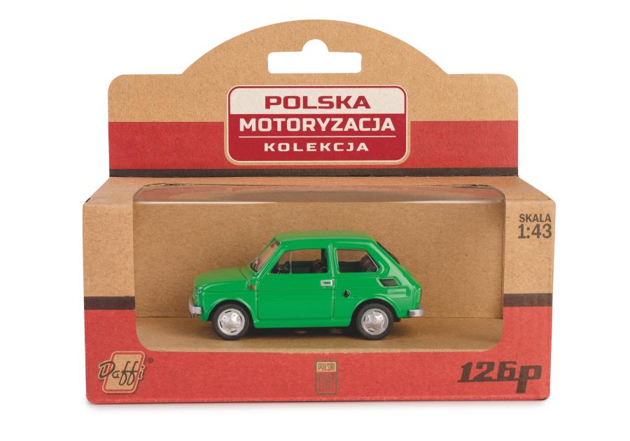 Zdjęcie: Model metalowy Prl Fiat 126P zielony DAFFI