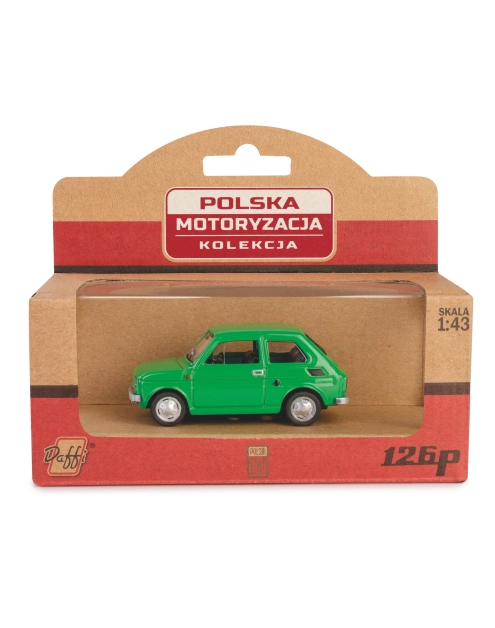 Zdjęcie: Model metalowy Prl Fiat 126P zielony DAFFI