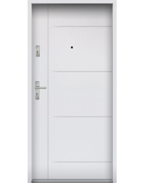 Zdjęcie: Drzwi wejściowe do mieszkań Bastion A-65 Biały 90 cm prawe OSP KR CENTER