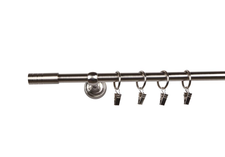 Zdjęcie: Karnisz pojedynczy Patti zakończenie cylinder 16 mm efekt stali 200 cm MARDOM