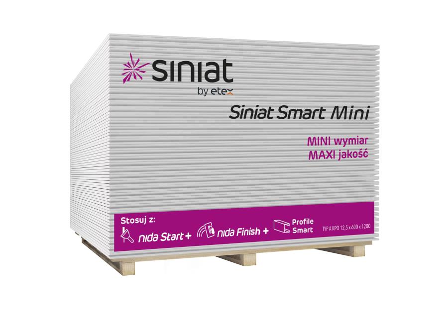 Zdjęcie: Płyta gipsowo-kartonowa12,5x600x1200 mm Smart Mini GKB typ A, KPO SINIAT