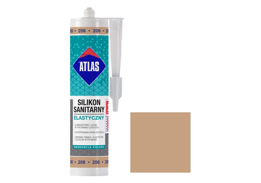 Zdjęcie: Silikon sanitarny elastyczny 206 cappuccio 280 ml ATLAS