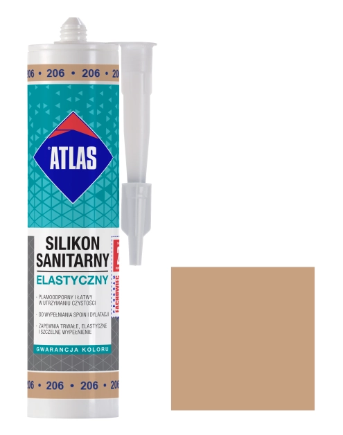 Zdjęcie: Silikon sanitarny elastyczny 206 cappuccio 280 ml ATLAS