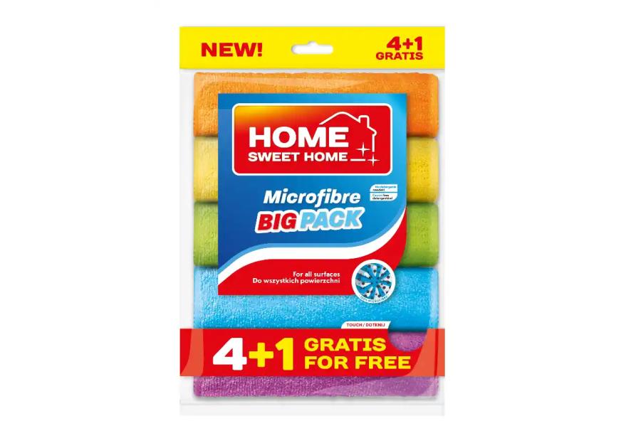 Zdjęcie: Mikrofibra uniwersalna XXL 4+1 multipack HOME SWEET HOME