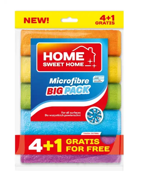 Zdjęcie: Mikrofibra uniwersalna XXL 4+1 multipack HOME SWEET HOME