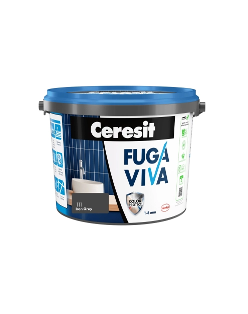 Zdjęcie: Fuga Viva elastyczna cementowa 1-8 mm iron grey 2 kg CERESIT