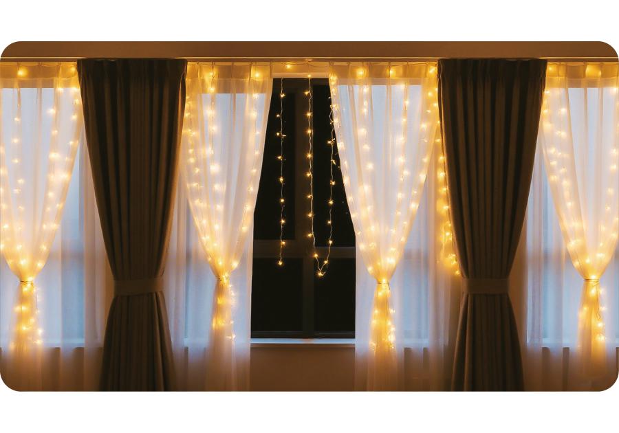 Zdjęcie: Kurtyna świąteczna LED 3x2 m barwa ciepła VOLTENO