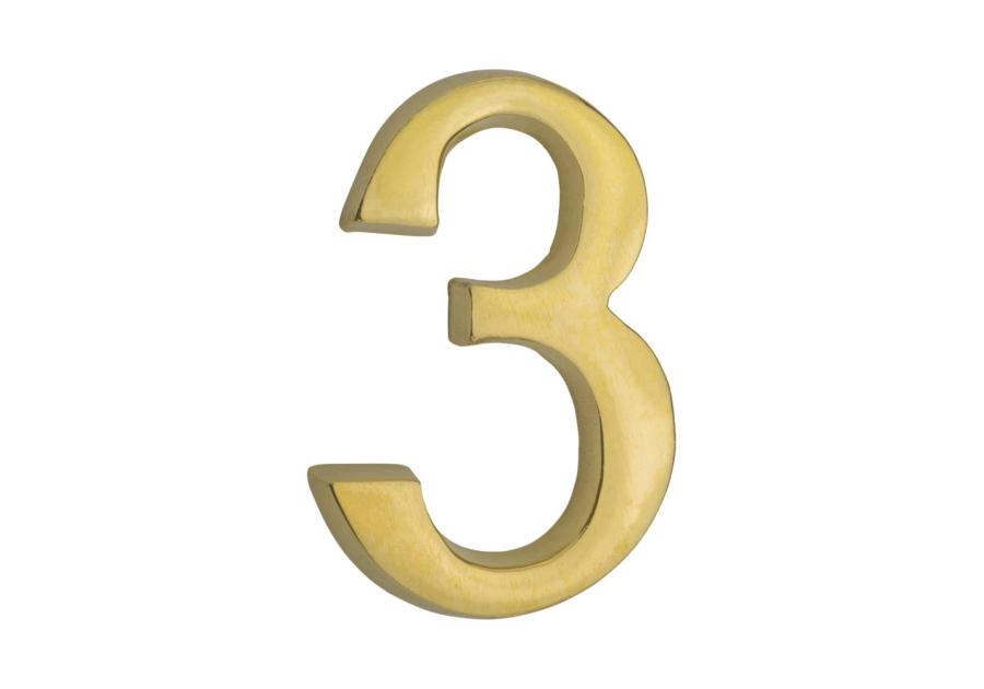 Zdjęcie: Cyfra 3 samoprzylepna mosiężna 50 mm METRO