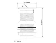 Zdjęcie: Spust umywalkowy klik-klak dekoracyjny 1.1/4x60 mm z małą nakrętką bez przelewu chrom MCALPINE