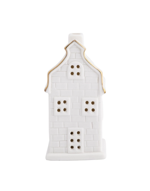 Zdjęcie: Domek ceramiczny LED 6x6x12 cm biały ze złotą linią ALTOMDESIGN