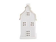Zdjęcie: Domek ceramiczny LED 6x6x12 cm biały ze złotą linią ALTOMDESIGN