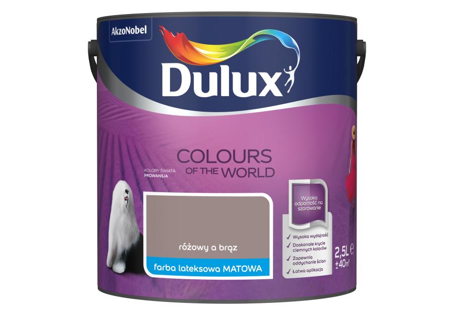 Zdjęcie: Farba do wnętrz Kolory Świata 2,5 L różowy a brąz DULUX