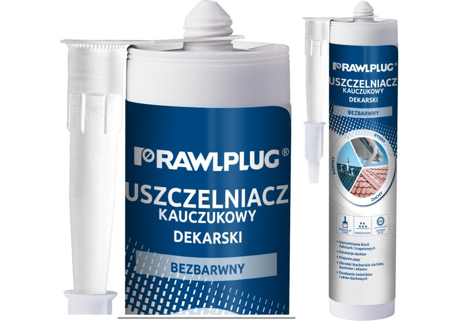 Zdjęcie: Uszczelniacz dekarski kauczukowy R-SL-DEK bezbarwny 300 ml RAWLPLUG