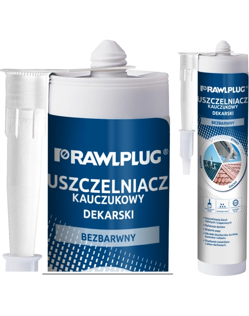 Zdjęcie: Uszczelniacz dekarski kauczukowy R-SL-DEK bezbarwny 300 ml RAWLPLUG