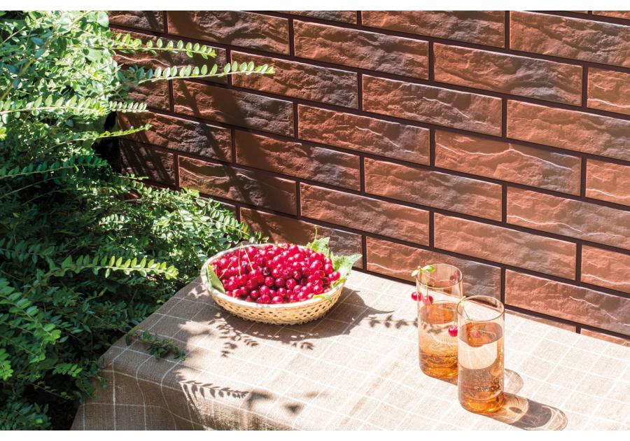 Zdjęcie: Płytka elewacyjna Rot rustiko cieniowana 24,5x6,5 cm CERRAD