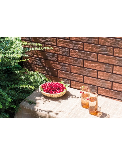 Zdjęcie: Płytka elewacyjna Rot rustiko cieniowana 24,5x6,5 cm CERRAD