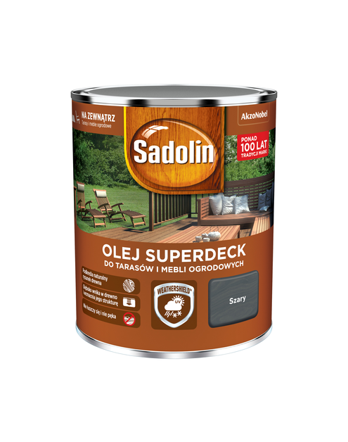 Zdjęcie: Olej do drewna 0,75 L szary Superdeck SADOLIN