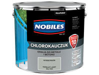 Zdjęcie: Emalia do metalu i betonu Chlorokauczuk popielaty jasny wysoki połysk 10 L NOBILES