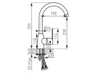 Zdjęcie: Bateria zlewozmywakowa stojąca Algeo FERRO