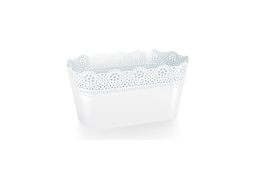 Zdjęcie: Doniczka Lace biały 14 cm PROSPERPLAST