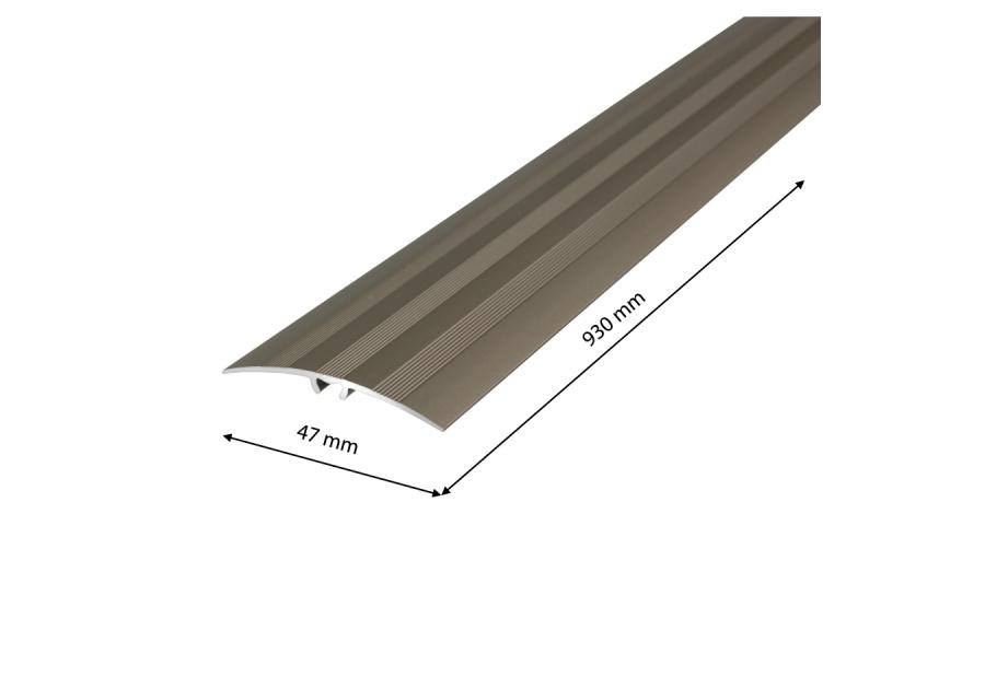 Zdjęcie: Listwa ochronna aluminium wcisk z ryflem 47 mm 0,93 m szampan CEZAR