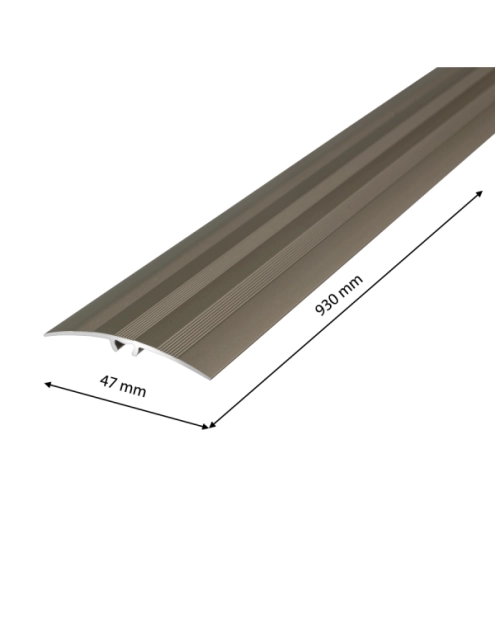 Zdjęcie: Listwa ochronna aluminium wcisk z ryflem 47 mm 0,93 m szampan CEZAR