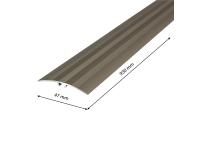 Zdjęcie: Listwa ochronna aluminium wcisk z ryflem 47 mm 0,93 m szampan CEZAR