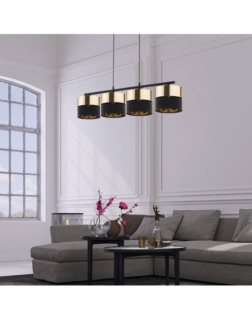 Zdjęcie: Lampa wisząca Hilton black/gold 4 x E27 4342 TK LIGHTING